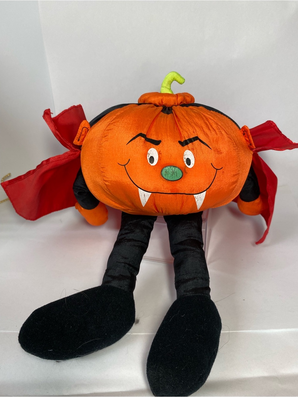Russ Vintage Plush Halloween Pumpkin Vampire Toy - Orange & Black